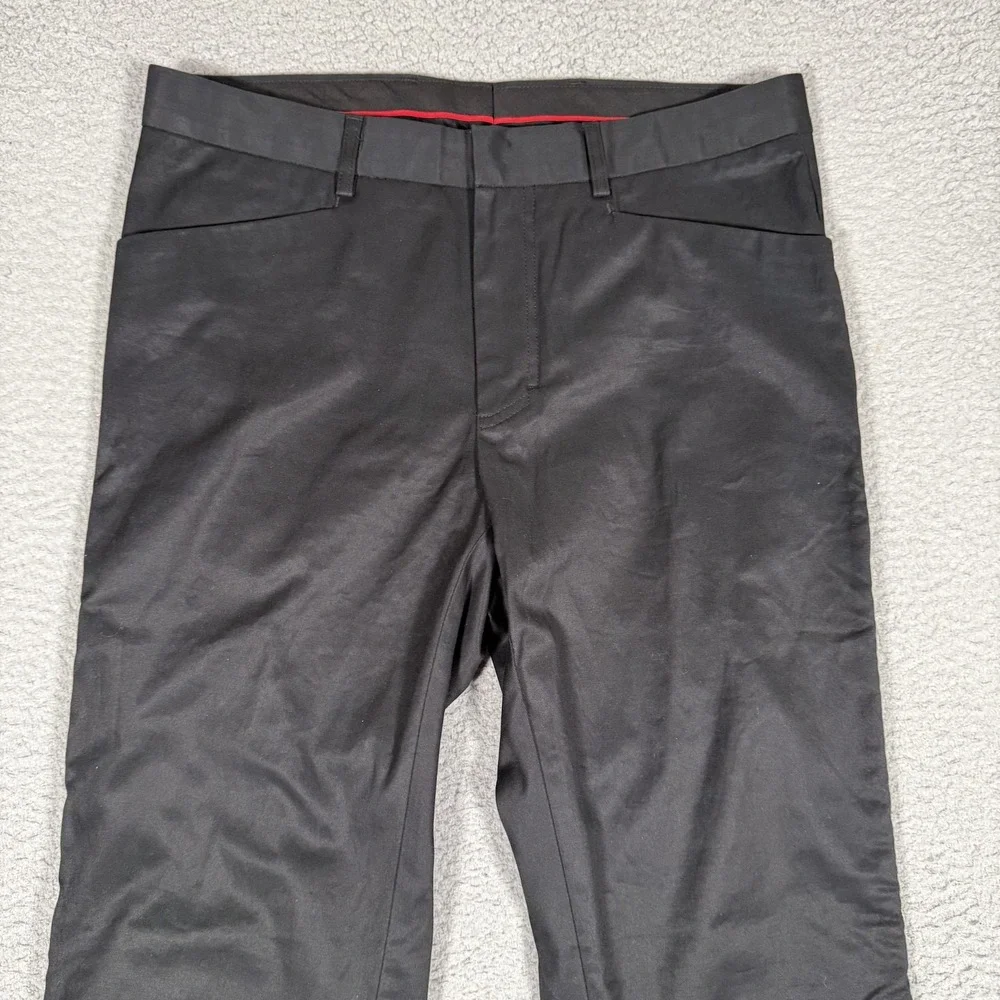 RLX Ralph Lauren Pants Mens 32x31 Black Ankle Zip‎ Golf Chino Straight Fit Logo